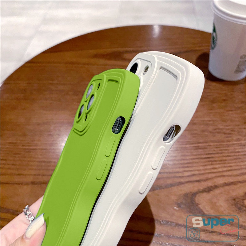 Oppo A15 A17 A17K A5s A54 A96 A7 A16 A78 Reno8T A57 A12 A55 A54S A16K A95 A76 A3s A9 A5 A16E A16s A74 A1K Reno 8Z 7Z 58 7 6 A53 A52 A72 Mewah Simple Gelombang Warna Solid Casing Edge