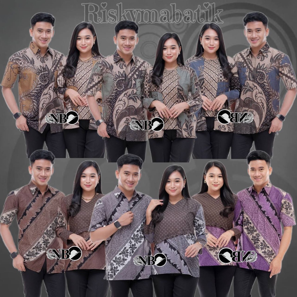 Size M L XL XXL XXXL Batik Couple Motif Keris Coklat Atasan Batik Wanita Blouse Kancing Atasan Batik