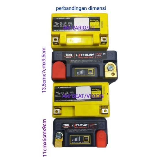 Aki Motor TDR Lithium Iron Phosphate (LiFePO4) Battery TLFP 4L 7L 9R 14R 12V