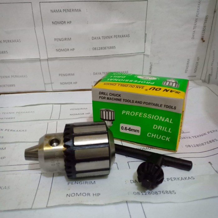 KEPALA BOR 6MM B10 - DRILL CHUCK 6MM B10 SAN OU - KEPALA BOR MINI 6MM