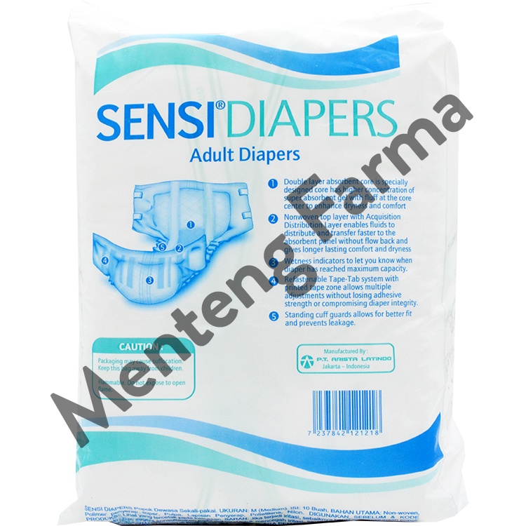 Sensi Adult Diapers M 10 Pcs - Popok Perekat Dewasa Anti Bocor