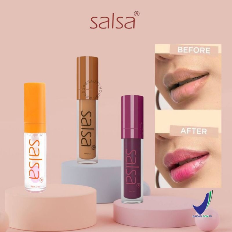 SALSA Lip Glow Serum 3gr - Serum Bibir Original BPOM | Twilight | Coral Nude | Glow