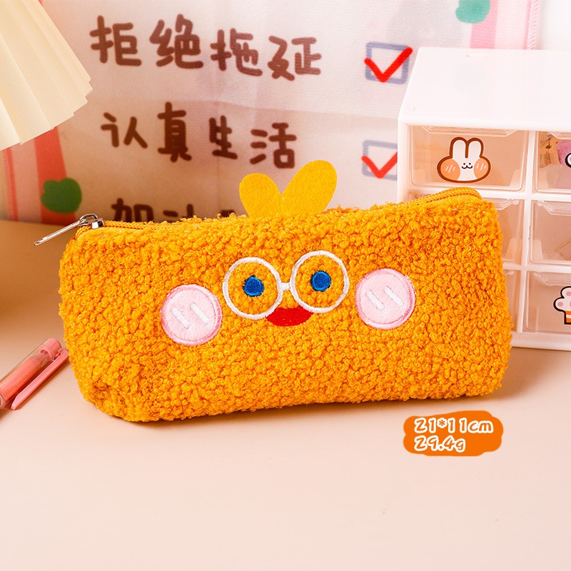 

TOKKADO Sano Pencil Case Kotak Pensil Anak Bulu Boneka Sekolah Lucu - Chicken Pouch