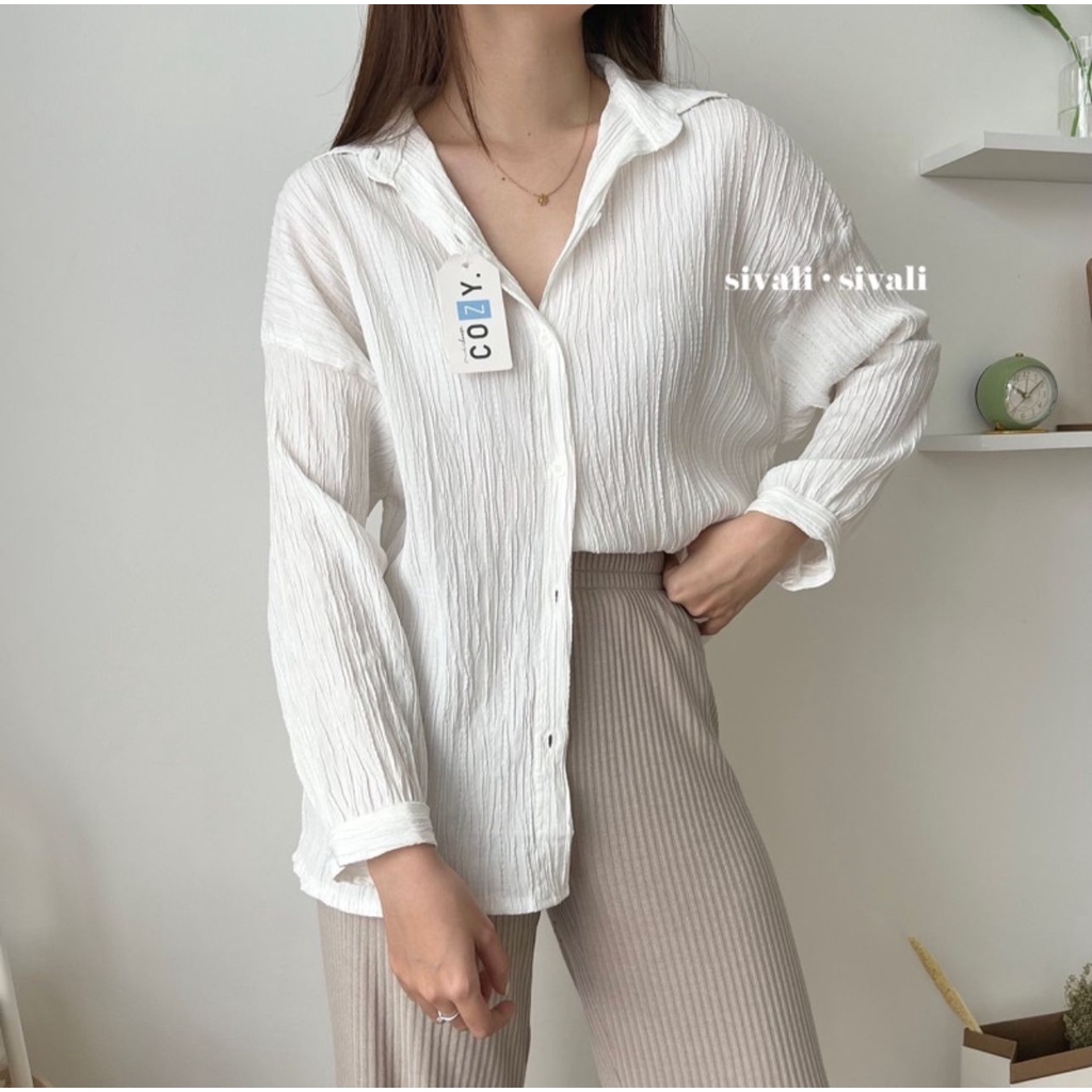 Ha-ri Shirt | Kemeja Wanita Oversize - Basic Shirt Kemeja LADYCRUSH