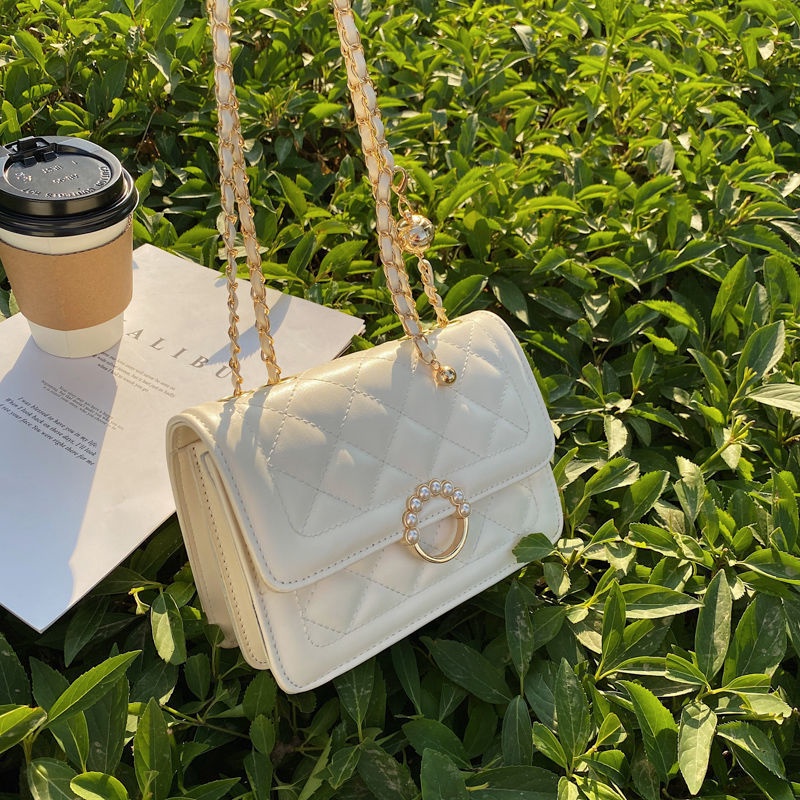 Suhao 2022 rantai baru tas kurir Korea wanita musim panas all-match mahasiswa niche tas Perancis satu bahu ketiak kotak persegi kecil