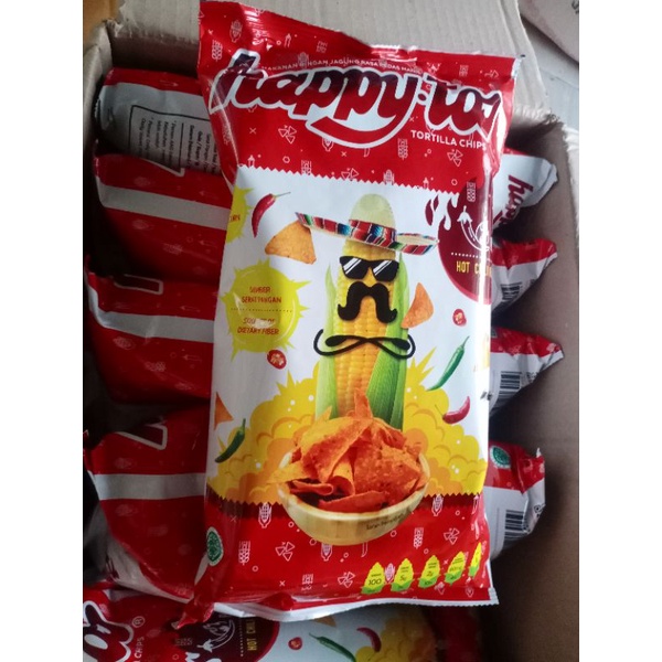 

HAPPY TOS MERAH HOT CHILI140 GRAM TORTILLA CHIPS HAPPYTOS