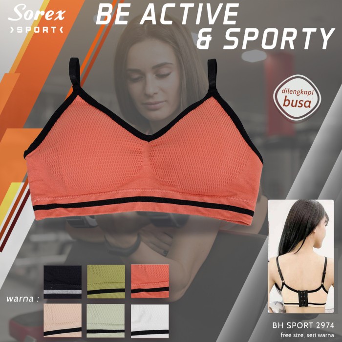 Sorex Bra - Sp 023 - Tanpa Kawat Active Sport Olahraga Stretch Senam - Fanta