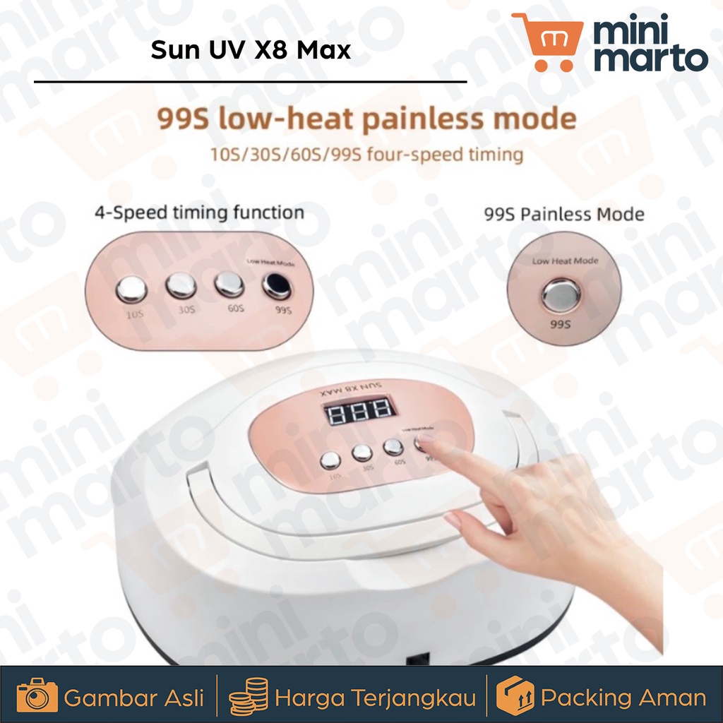 Sun X8 Max UV 2 Tangan Nail Dryer / Pengering Kutek Gel - Minimarto