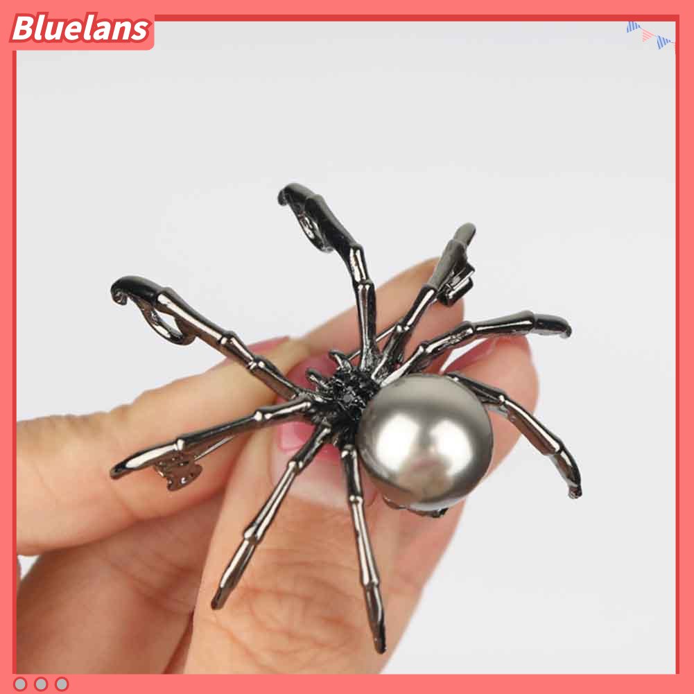 Bluelans Fashion Women Rhinestone Faux Pearl Spider Brooch Pin Corsage Lapel Jewelry Gift