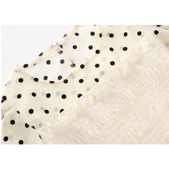 babyfit agr setelan baju imlek peplum kerut cantik polkadot celana panjang import fd-1024