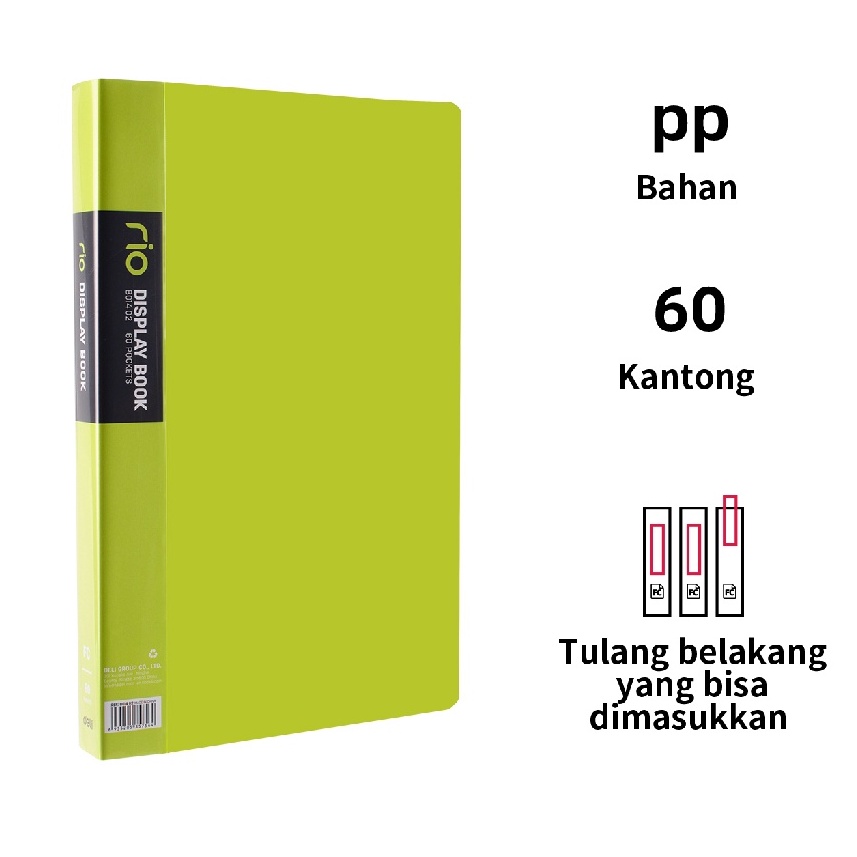 

Clear Holder / Display Book Seri Rio FC 60 halaman 0.95mm Cover Plastik PP EB01402 / B01402