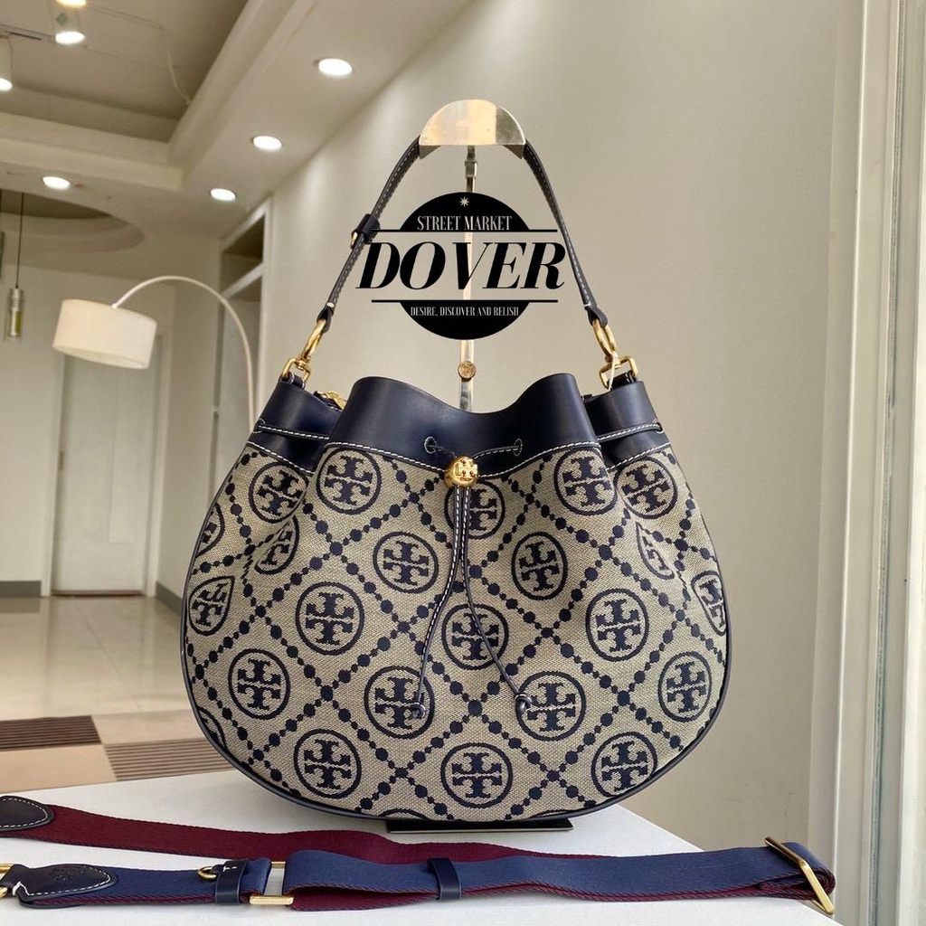 Tory Burch T Monogram Jacquard Bucket Bag - ORIGINAL GUARANTEE 100%