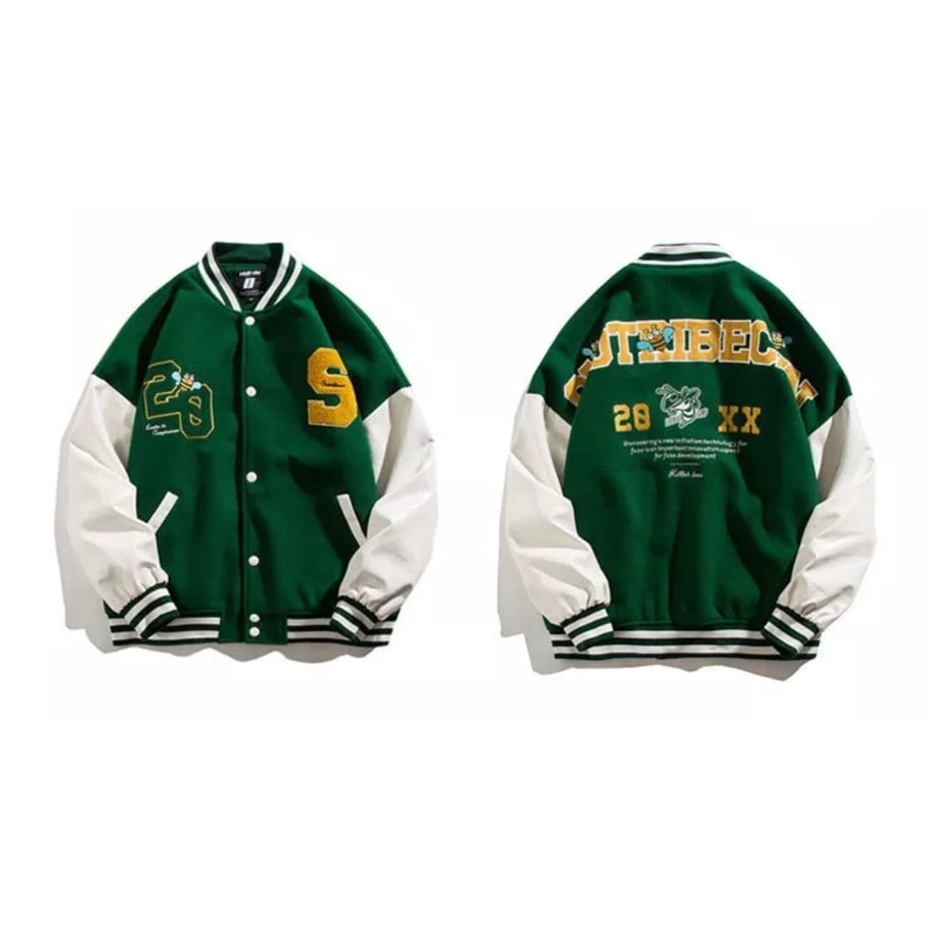 Jaket Baseball Varsity 20XX - Jaket Varsity Baseball - Jaket Varsity Tebal - Varsity Jacket Oversize Wanita- Varsity jaket pria wanita Import (M-XXL)