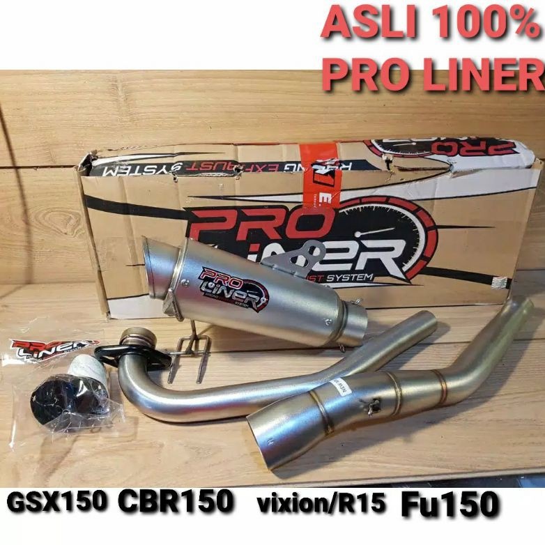 KNALPOT PRO LINER R15 CBR GSX FU DLL knalpot asli pro liner full sistem