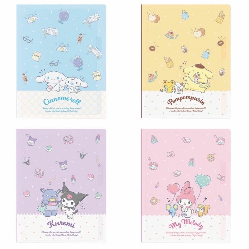 

M-Plan Binder B5 Sanrio Cinnamoroll Pompompurin My Melody Kuromi Plastic 26 Ring Buku Catatan Notebook Limited Edition