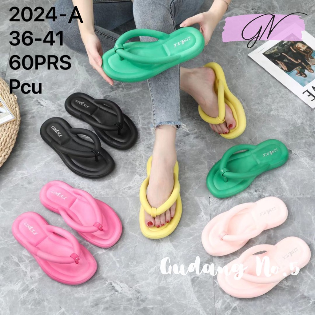 GN-2024-A Sandal Jepit Jelly Anti Slip Sandal Wanita Korean Style Import PCU