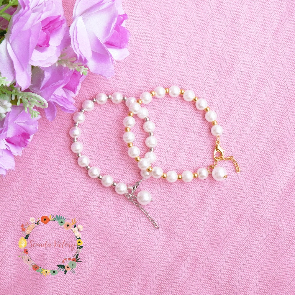 Senada Victory Gelang Pearl White Manik Gelang Tangan Aksesoris Fashion Wanita SGC14