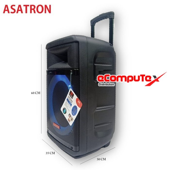 SPEAKER BLUETOOTH PORTABLE ASATRON PUMA KARAOKE 12 INCH + 2 MIC KOPER GARANSI RESMI