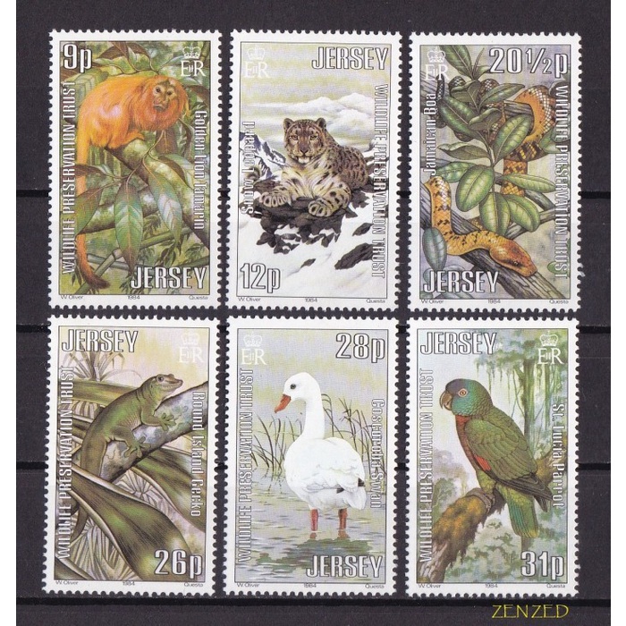 

0572 Perangko Jersey 1984 The Jersey Zoo 6v Mnh