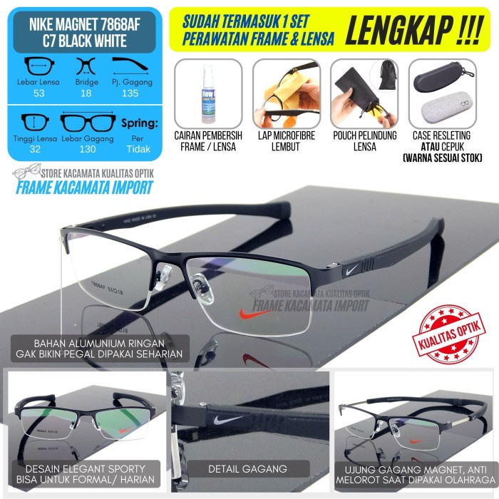 Terbatas Frame Kacamata Gagang Magnet Sporty Kacamata Minus Nike Pria Wanita Limited