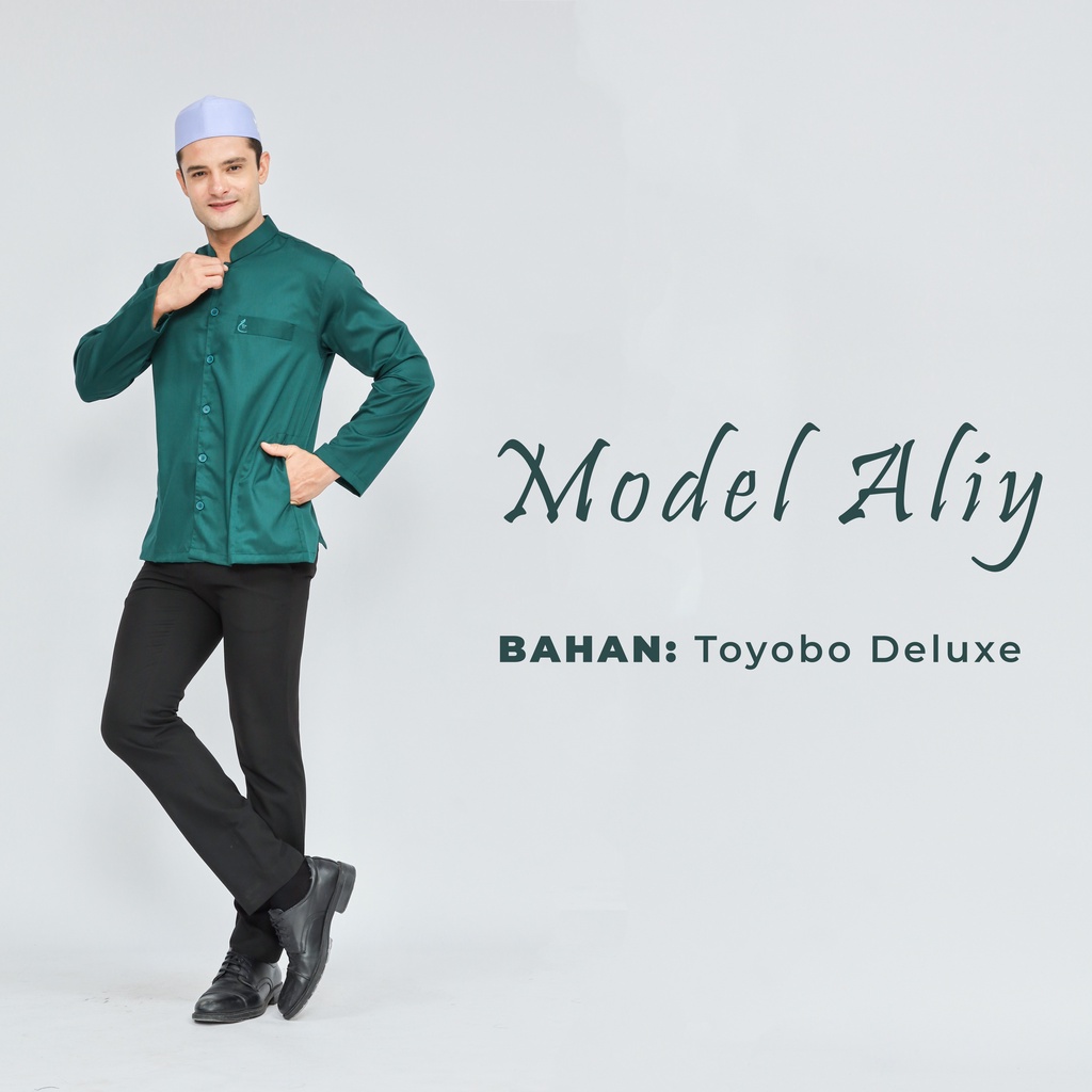 Baju Koko ZAWEEYA Model Aliy Toyobo Polos Putih Warna