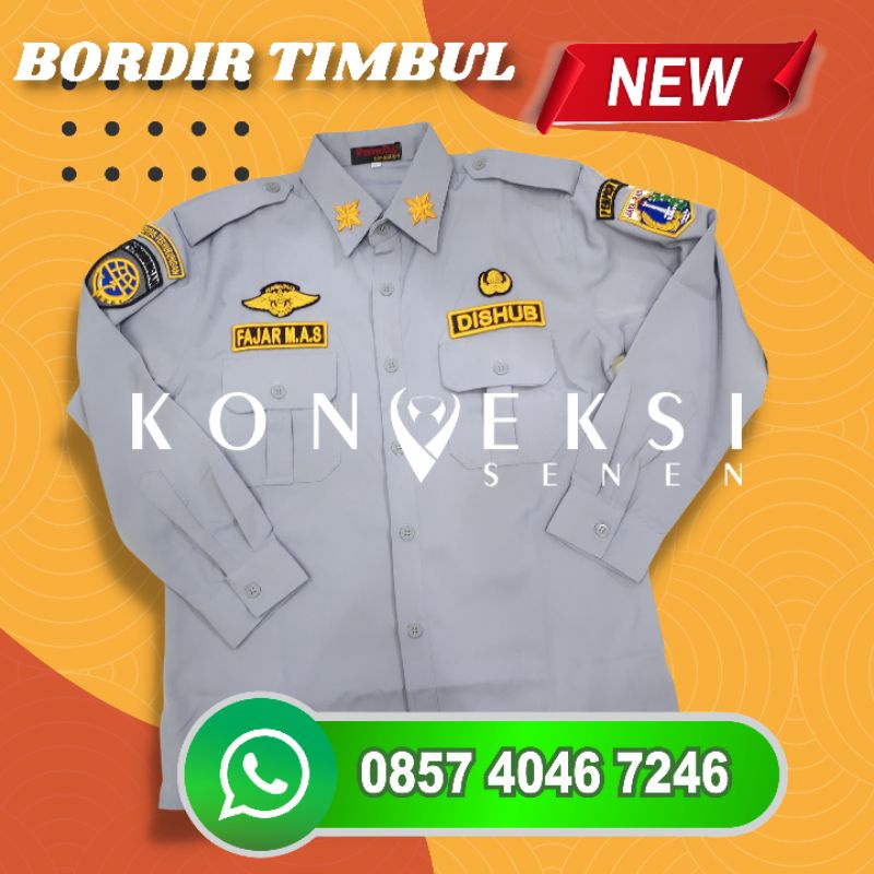 Jual Seragam Dishub Pdl Kemeja Dishub Pdl Bordir Timbul Shopee Indonesia