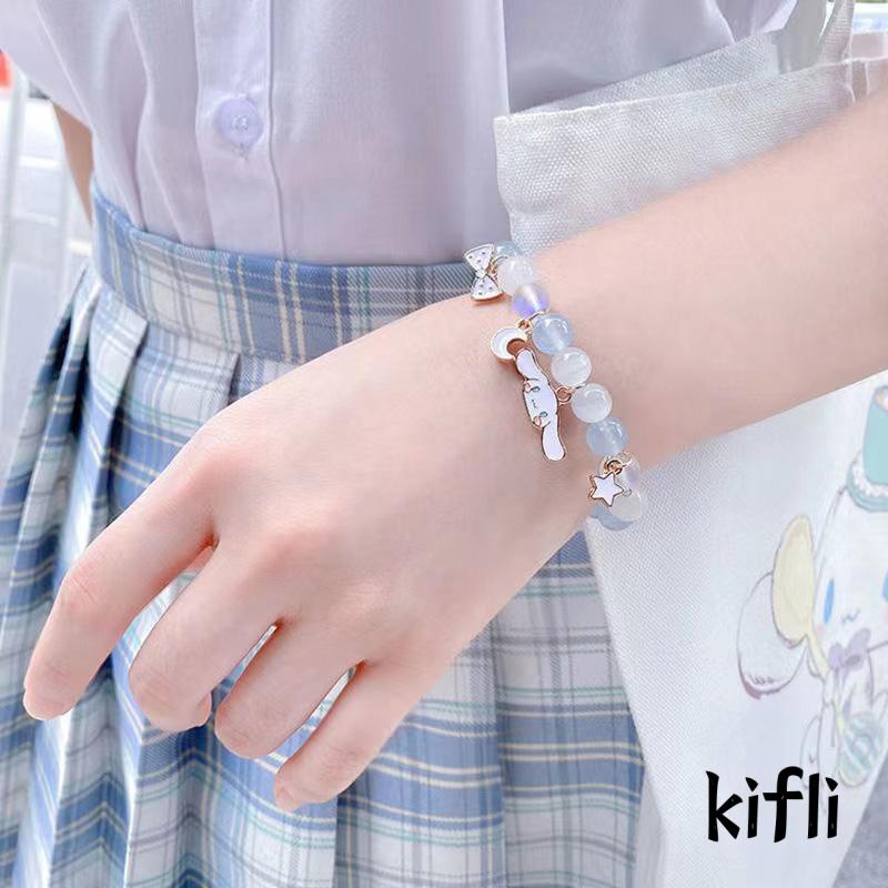 Gelang Tali Kristal Desain Cinnamoroll Dog Untuk Wanita