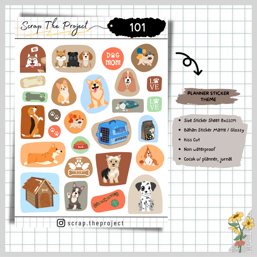 

STICKER PLANNER JOURNAL / DOG STICKER / STP - 101
