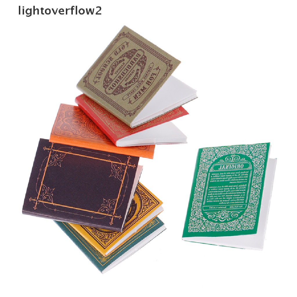 (lightoverflow2) 4pcs / set Miniatur Buku Skala 1: 12 Untuk Dekorasi Rumah Boneka