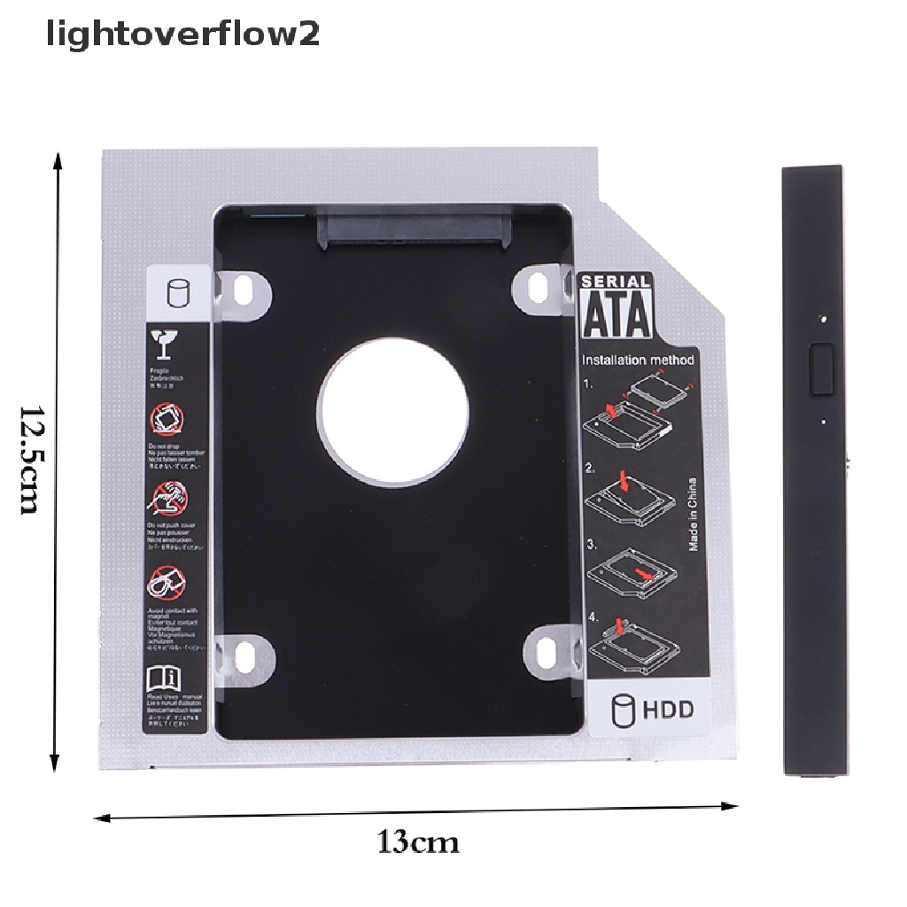 (lightoverflow2) 1pc Caddy Hardisk Eksternal SSD Bahan Aluminum Untuk Laptop (ID)
