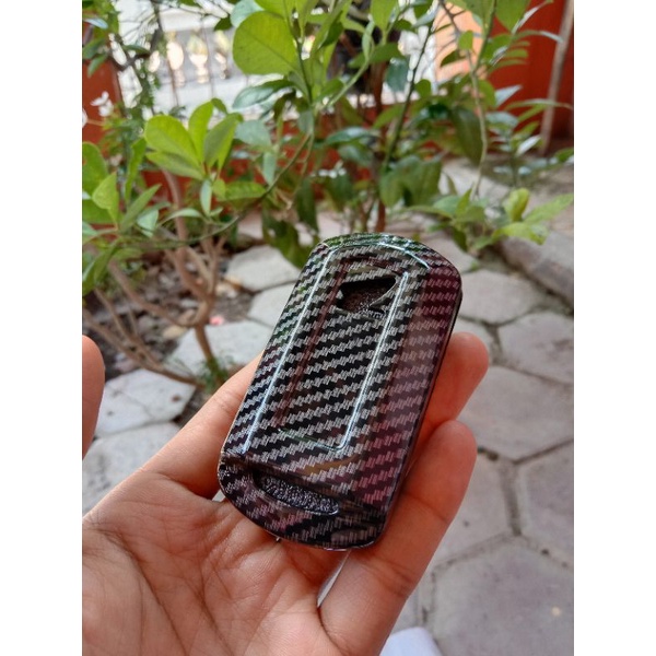 Cover Sarung Remote Motor / Kunci Smart Key Honda Scoopy 2022 Vario 150 Motif Karbon