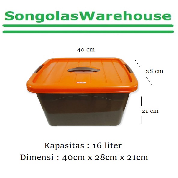 Jual Container Box Plastik Kotak Penyimpanan Barang 16 Liter Multiguna