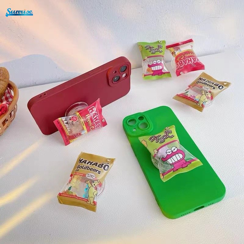 Stand Holder / Dudukan Ponsel Universal Model Tiup Desain Permen / Snack Untuk Meja