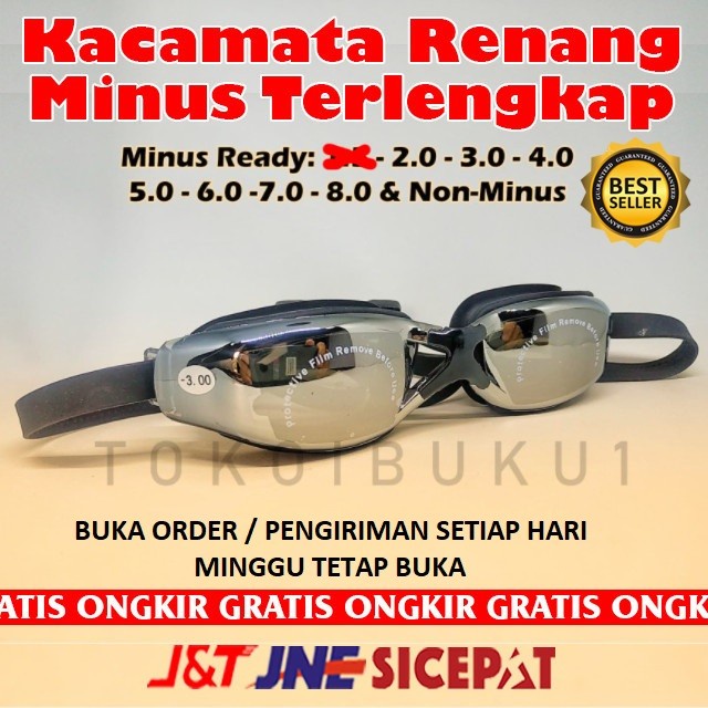 Kacamata Renang Kacamata Renang Minus Miopi Anti Embun Fogging Profesional - min 5(V4Q2) Kacamata Re