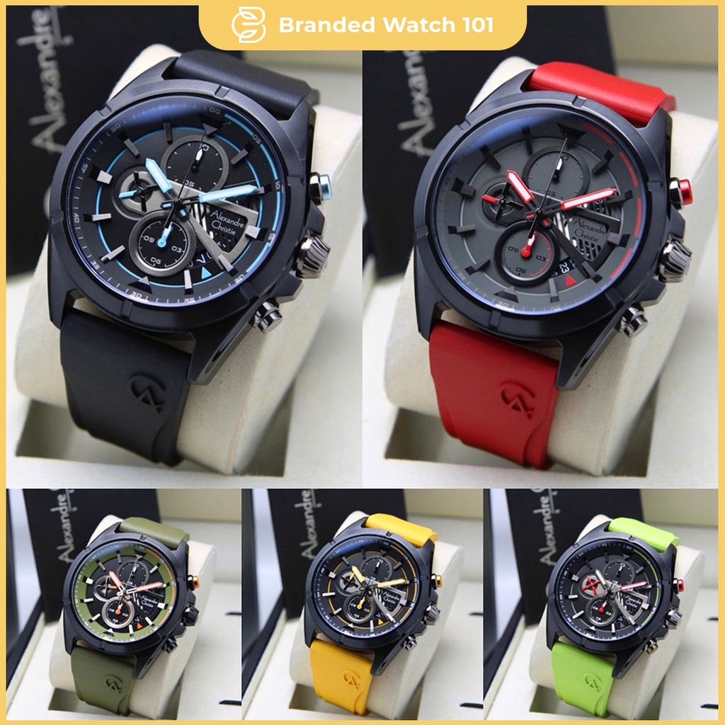 ORIGINAL Jam Tangan Pria Alexandre Christie AC 6592 / AC6592 / 6592 Garansi Resmi 1 Tahun, Rubber