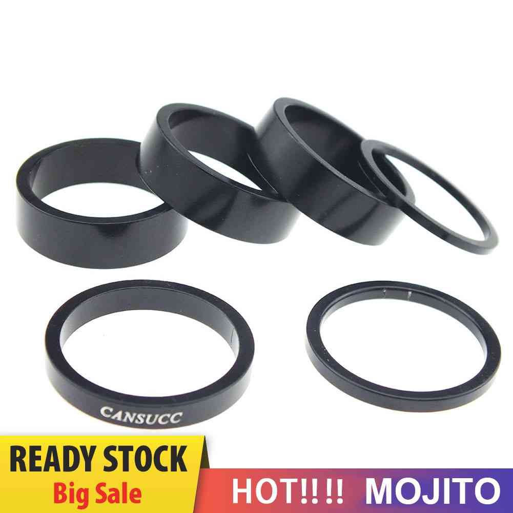 Cansucc 6pcs / Set Gasket Spacer Headset Fork Depan Sepeda Ukuran 2 / 3 / 5 / 10mm