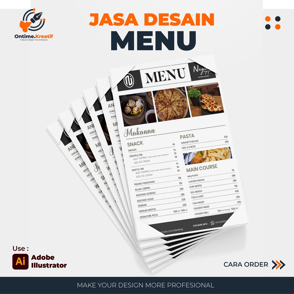 JASA DESAIN MENU, MENU MAKANAN, MENU MINUMAN, MENU COFFEE, DLL TERMURAH