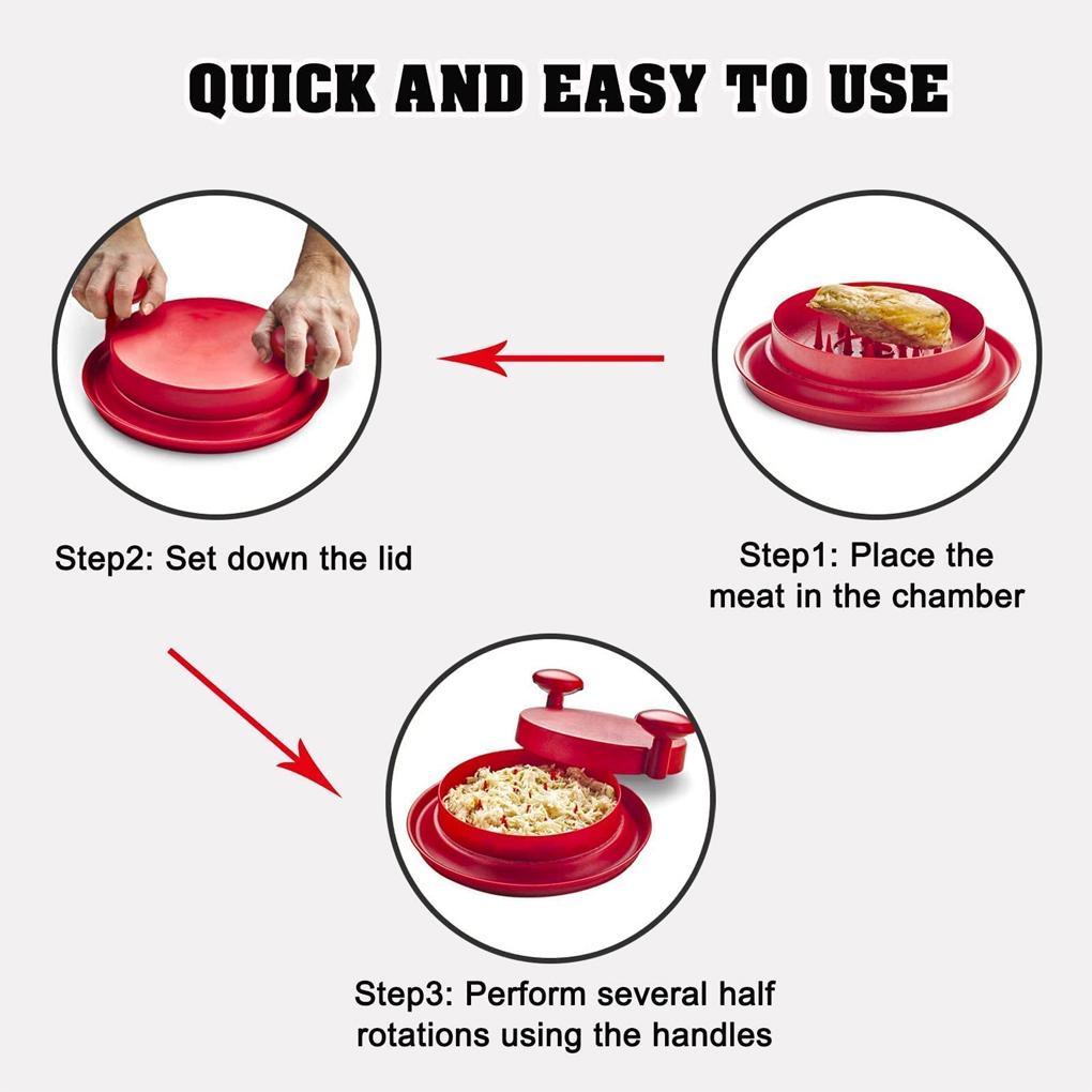 Alat Penghancur Daging Sapi Manual Anti-slip Berputar Penggiling Makanan ABS Penghancur Buah Alat Penggiling Gadget Dapur Perlengkapan Rumah Tangga