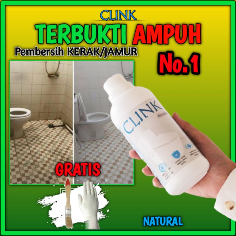 Pembersih kerak toilet kamar kamar mandi wc kloset closet duduk jongkok CLINK peluntur jamur berkerak membandel ampuh