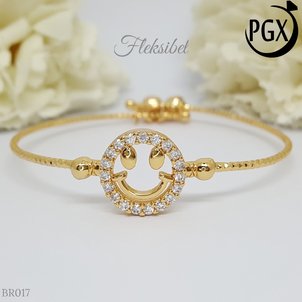 PGX Gelang Bangle Fleksibel Perhiasan Xuping Lapis Emas - BR017