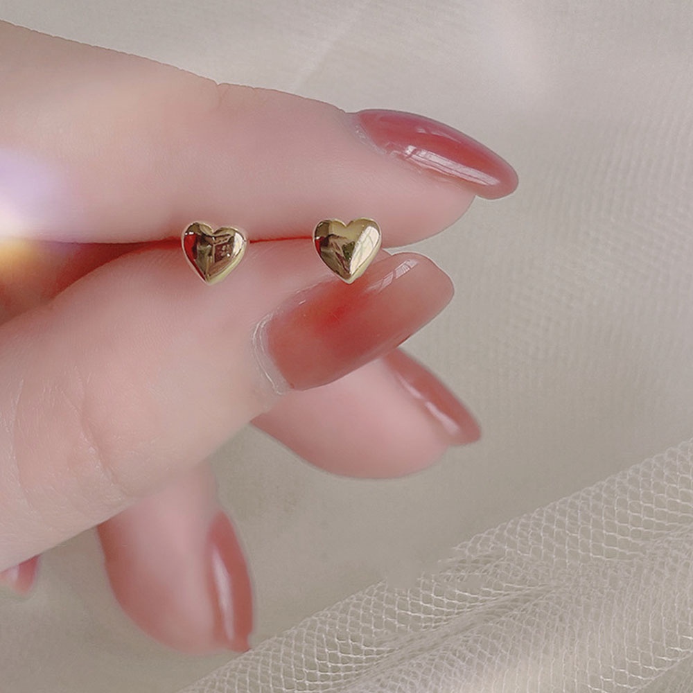 Anting Stud Desain Butterfly Bunga Bintang Segitiga Hati Geometris Warna Emas Untuk Wanita