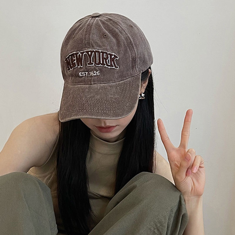 【COD Tangding】Topi Baseball Motif Bordir Alfabet Gaya Vintage