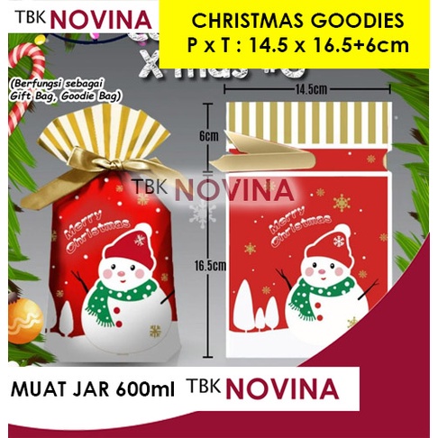 GOODIE BAG NATAL/ KANTONG GOODIE CANDY COOKIES JAR CHRISTMAS / PLASTIK ROTI XMAS