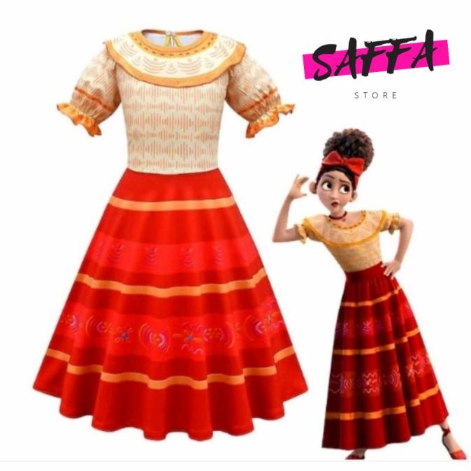 KIDS ENCANTO DOLORES MADRIGAL DISNEY COSPLAY DRESS UMUR 4-12 TAHUN Termurah