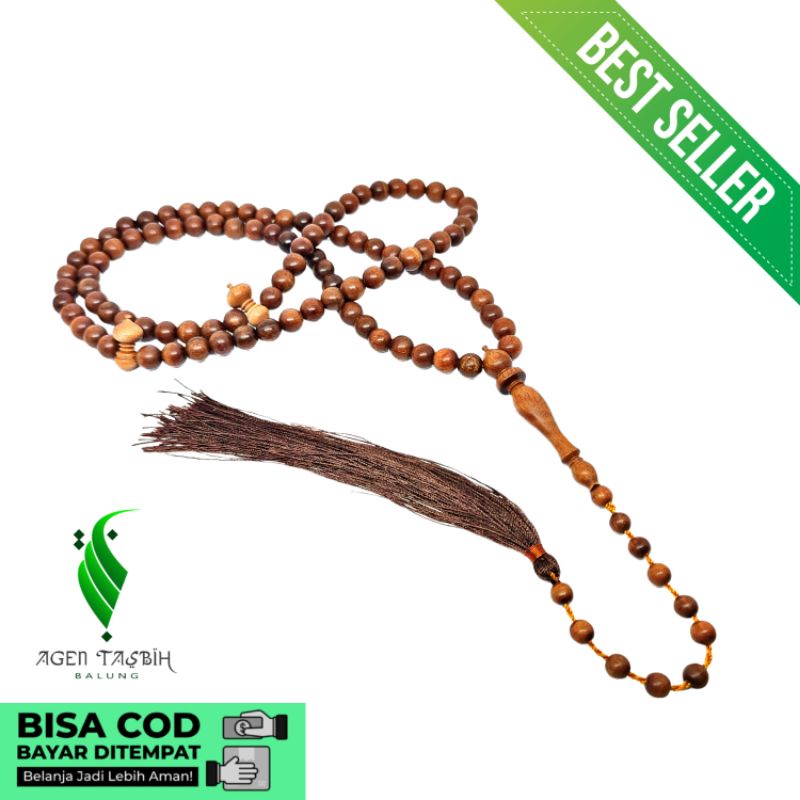 Tasbih Setigi Model Kuncir, Size 8mm isi 99Butir//COD