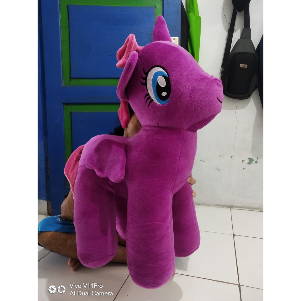 BONEKA KUDA PONY JUMBO UNICORN JUMBO BONEKA KUDA PONY JUMBO WARNA UNGU TERMURAH