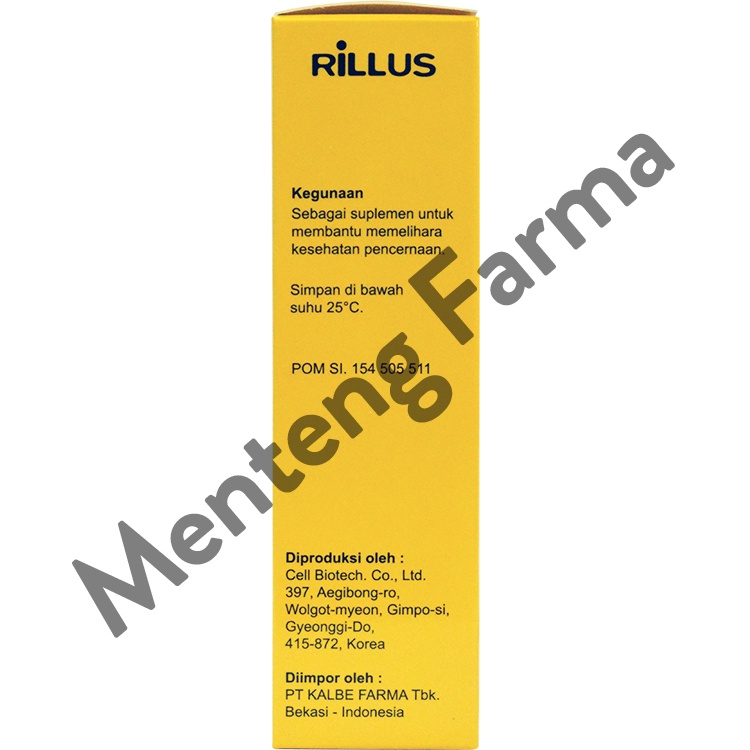 Rillus Strip 6 Tablet - Suplemen Pencernaan, Diare, Sembelit, Kolik