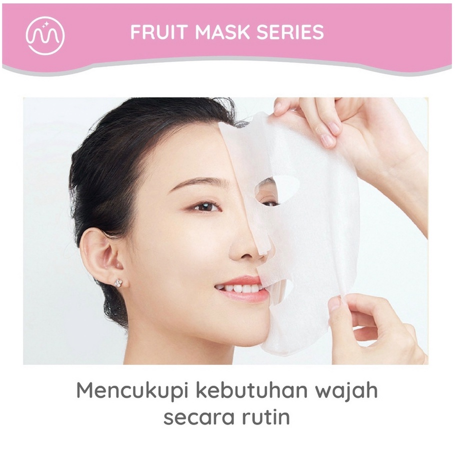 ORI MiniPink Natural Fruit Sheet Mask Masker Muka Masker Wajah Unisex masker Buah