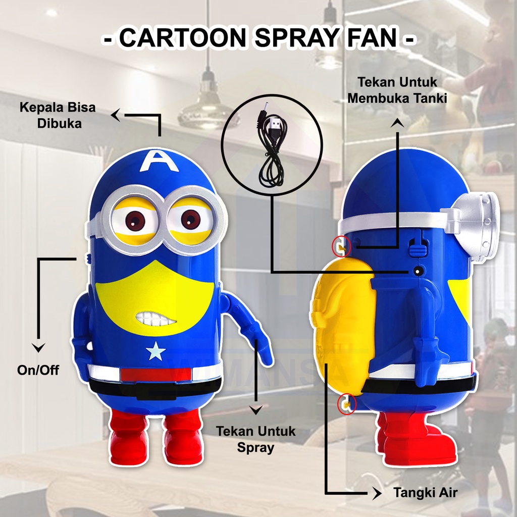 CARTOON SPRAY FAN - SPRAY WATER MINION
