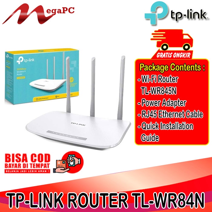 TP-LINK TL-WR845N 300Mbps Wireless N Router 3 Antena